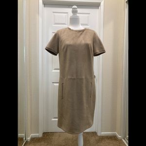 Elie Tahari Ultra suede Tan Dress